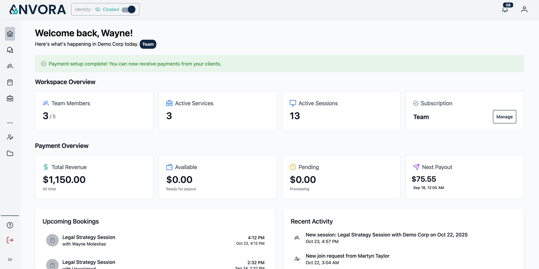 Anonymous reporting dashboard